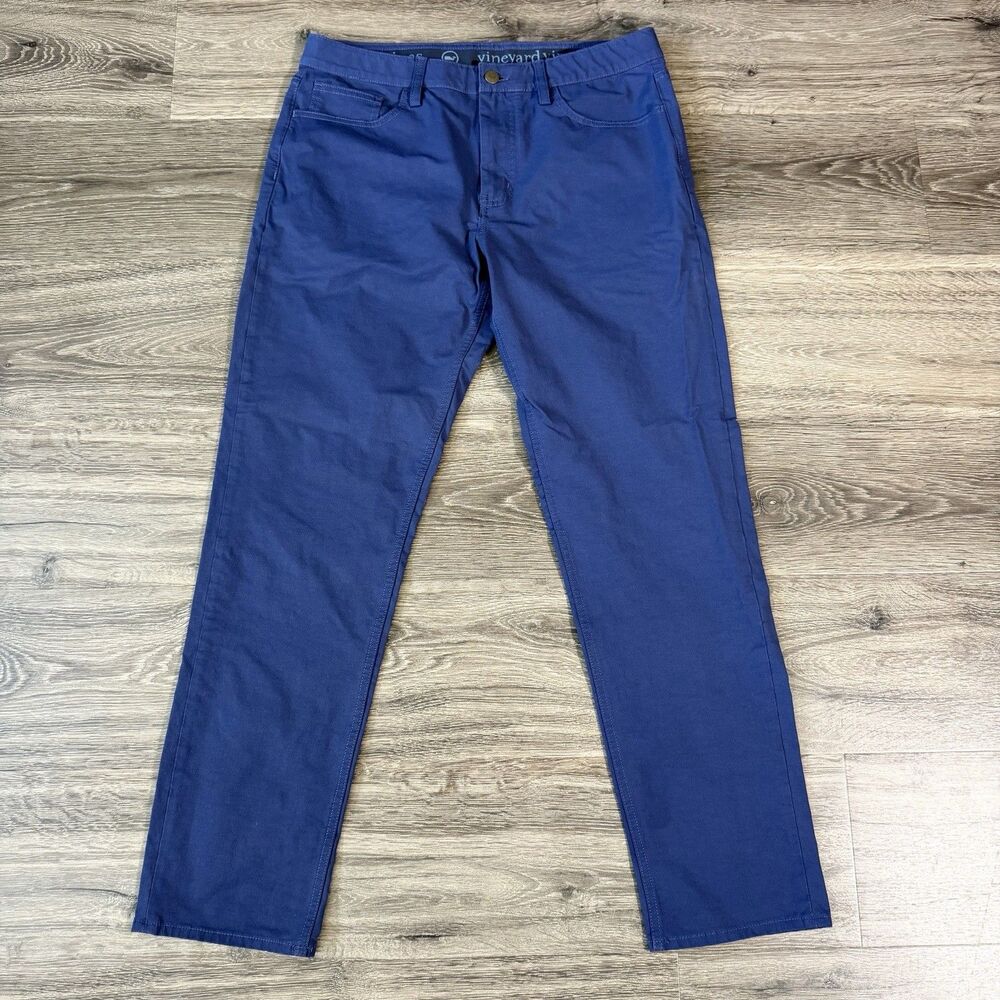 Vineyard Vines Men's On-The-Go 5-Pocket Performance Pants OTG Blue Size 32 x 30